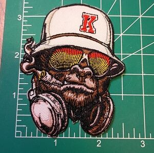 2/$10 Punk Bear Embroidered Patch with Headphones and Sunglasses